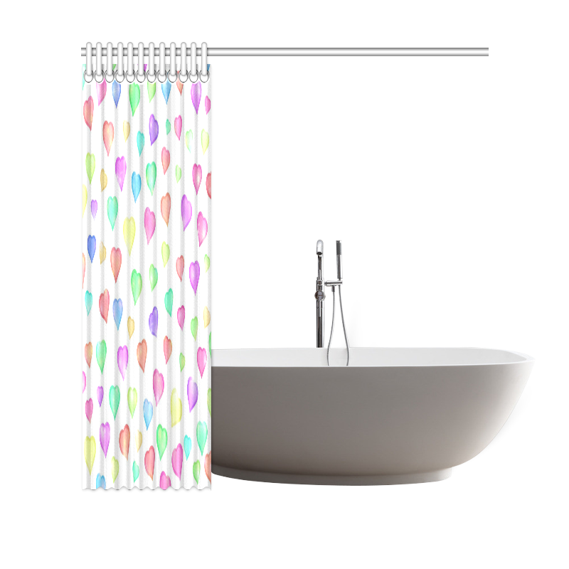 Pastel Hearts Shower Curtain 69"x70"