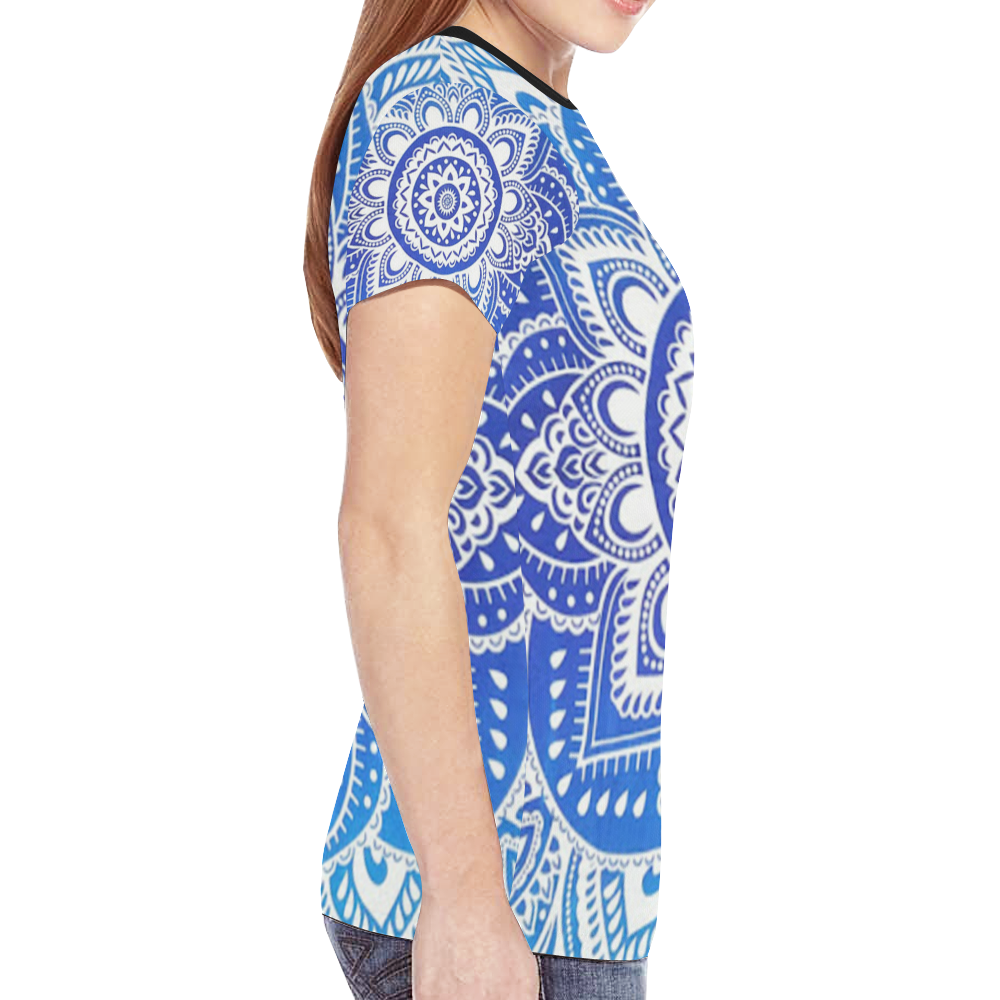 MANDALA LOTUS FLOWER New All Over Print T-shirt for Women (Model T45)