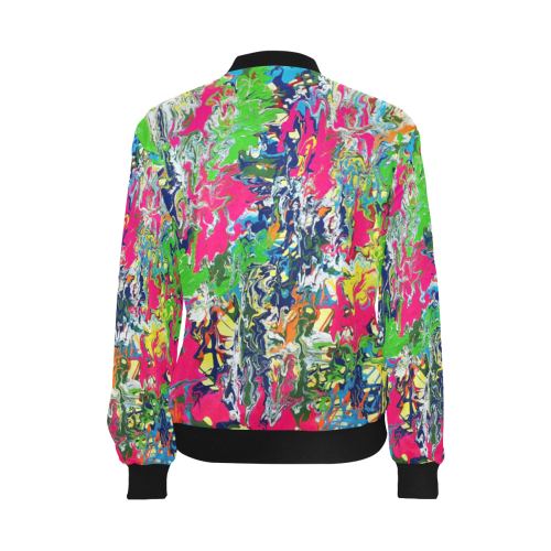 Bridge All Over Print Bomber Jacket for Women (Model H36)