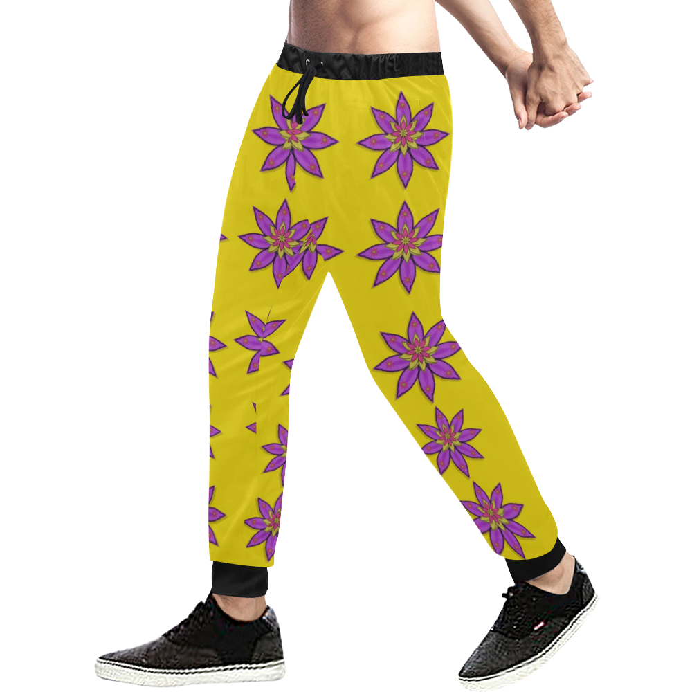 fantasy flower in the happy jungle of beauty Men's All Over Print Sweatpants (Model L11)
