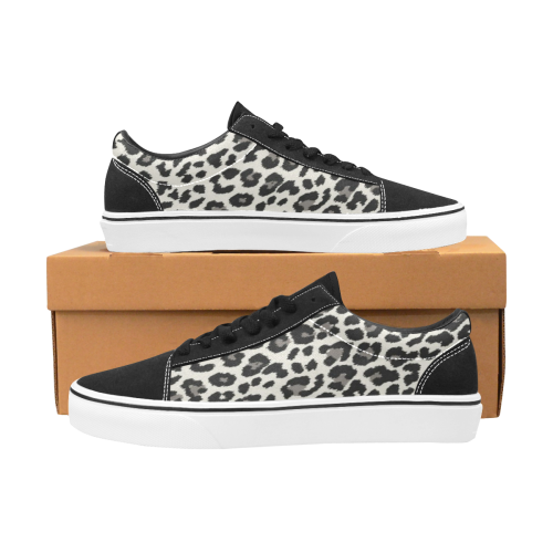 skate leopard Women's Low Top Skateboarding Shoes (Model E001-2)