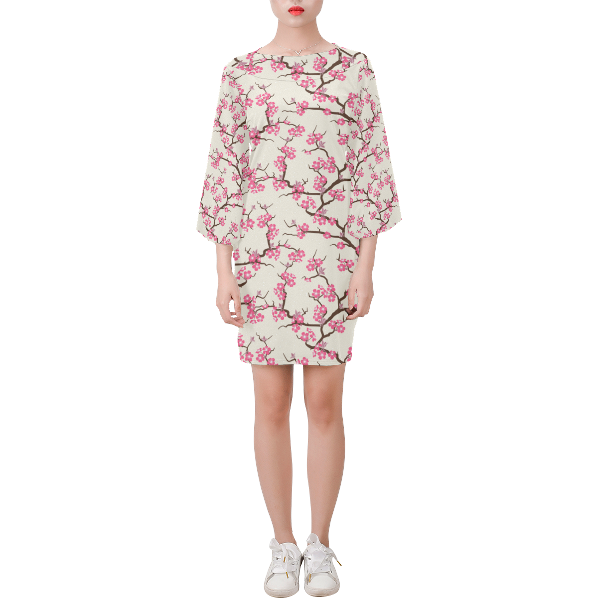 Cherry Blossom Bell Sleeve Dress (Model D52)