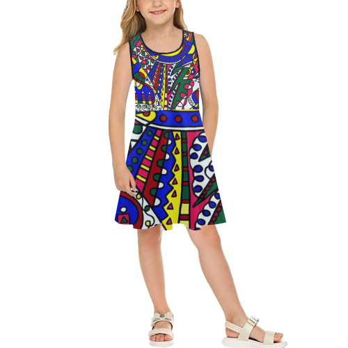 Whimsical Girls' Sleeveless Sundress (Model D56)