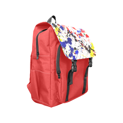Blue & Red Paint Splatter (Red) Casual Shoulders Backpack (Model 1623)