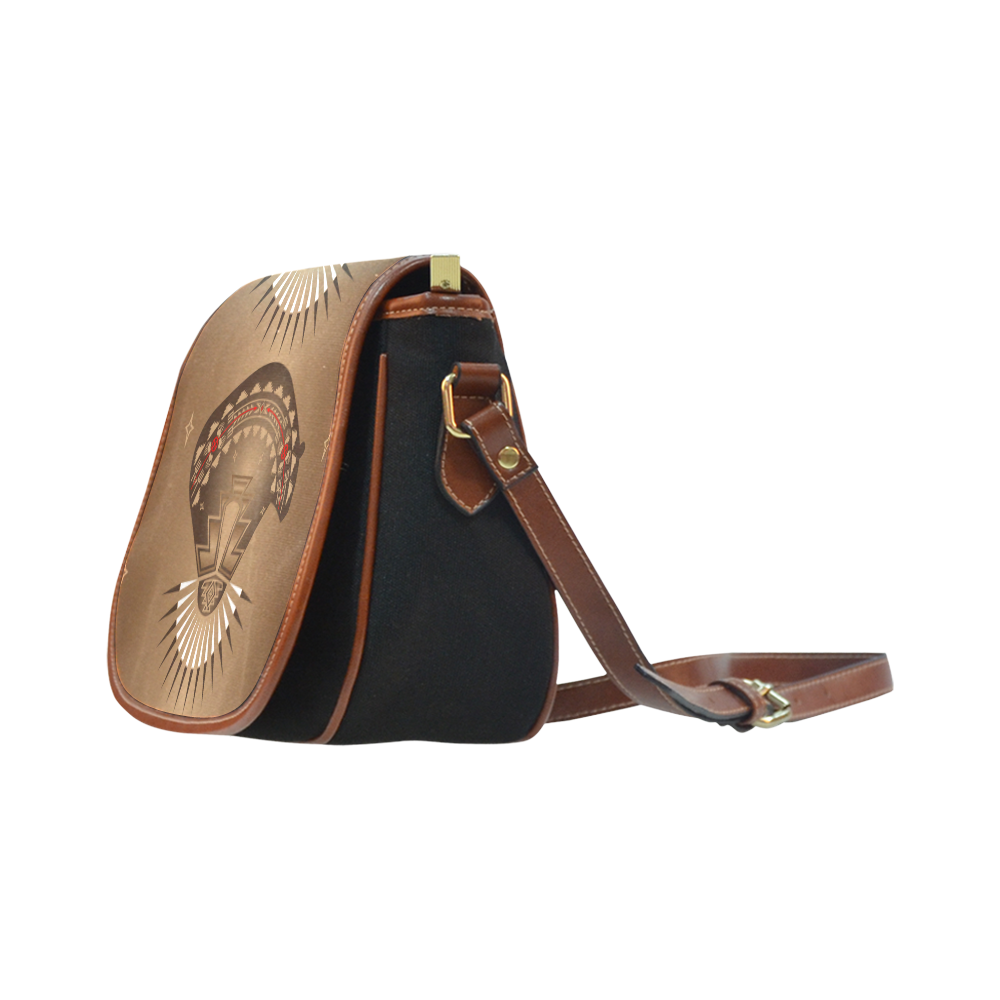 Three Bears Brown Saddle Bag/Small (Model 1649)(Flap Customization)