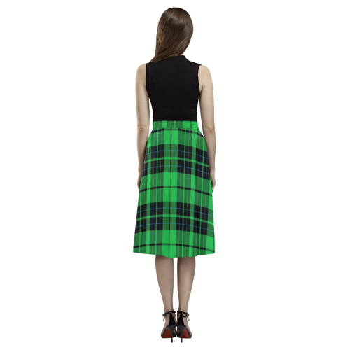 GREEN TARTAN Aoede Crepe Skirt (Model D16)