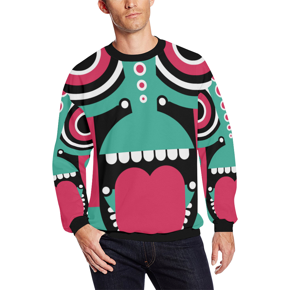 tikitribal All Over Print Crewneck Sweatshirt for Men (Model H18)