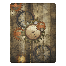 Steampunk, wonderful noble desig, clocks and gears Ultra-Soft Micro Fleece Blanket 54''x70''