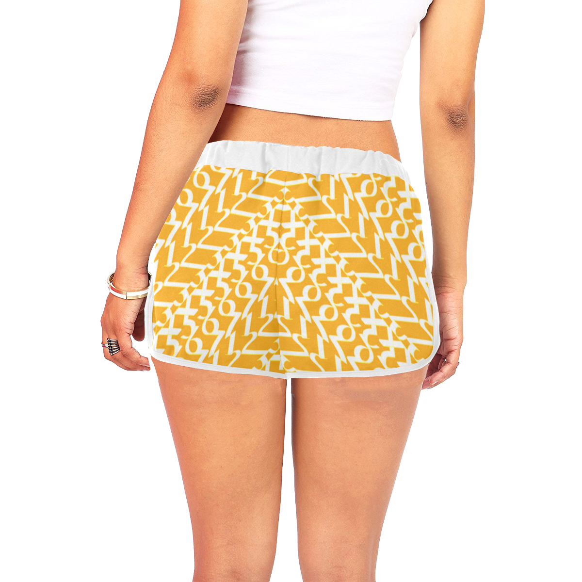 NUMBERS Collection 1234567 Sunlight Women's All Over Print Relaxed Shorts (Model L19)
