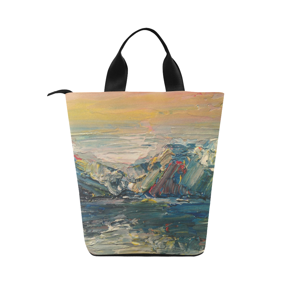 Mountains painting Nylon Lunch Tote Bag (Model 1670)