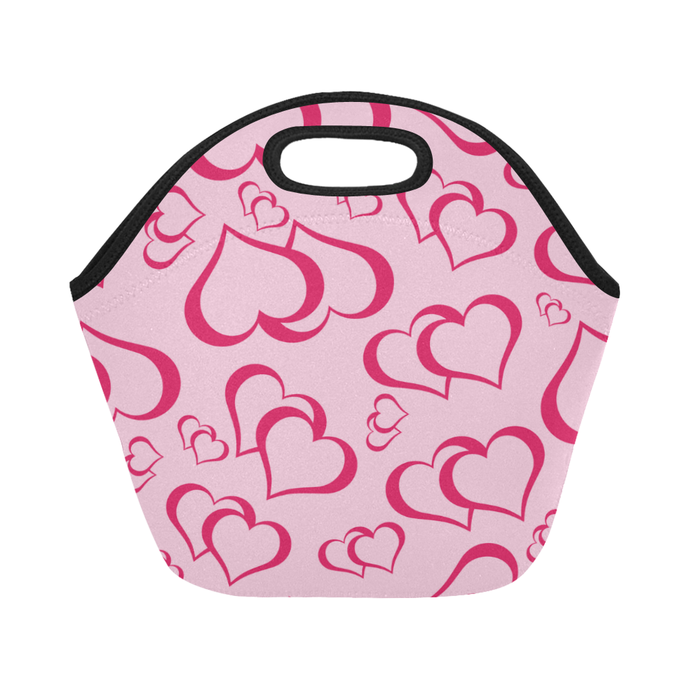 Pinky Blush Hearts Neoprene Lunch Bag/Small (Model 1669)