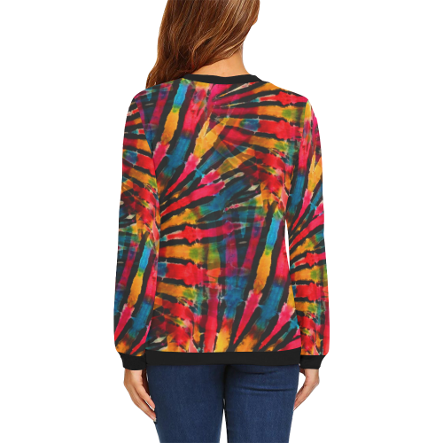 Hippy Spirit Tie Dye All Over Print Crewneck Sweatshirt for Women (Model H18)