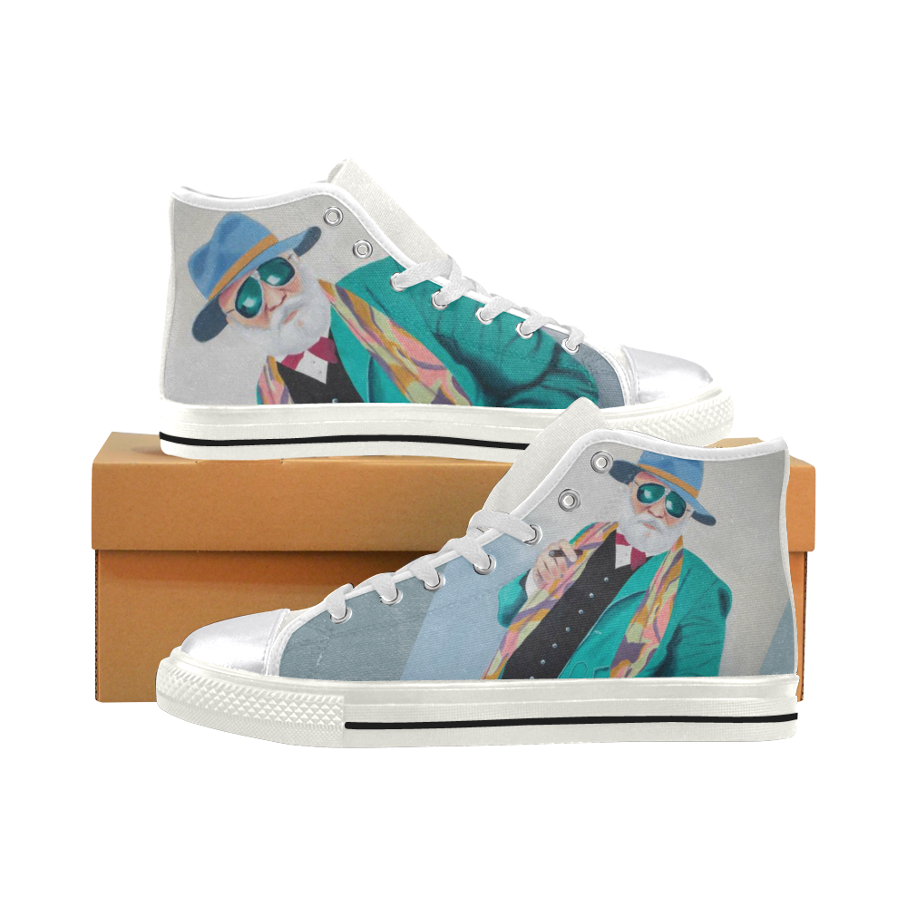 Sabush White Women's Classic High Top Canvas Shoes (Model 017)