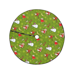 Funny Christmas Santa Claus Snowman Pattern Christmas Tree Skirt 47" x 47"