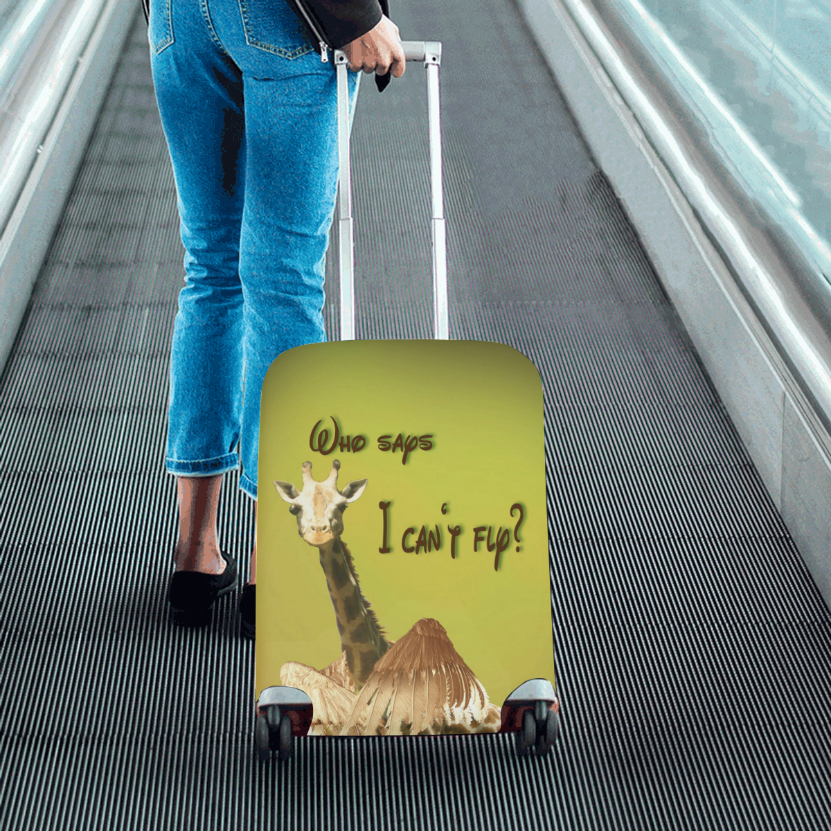 The flying giraffe Luggage Cover/Small 18"-21"