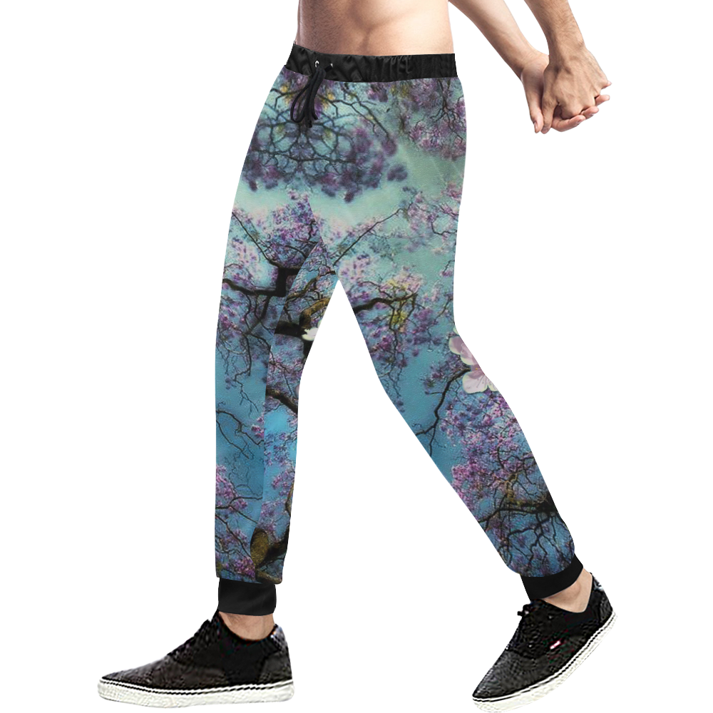 Cherry blossomL Men's All Over Print Sweatpants/Large Size (Model L11)