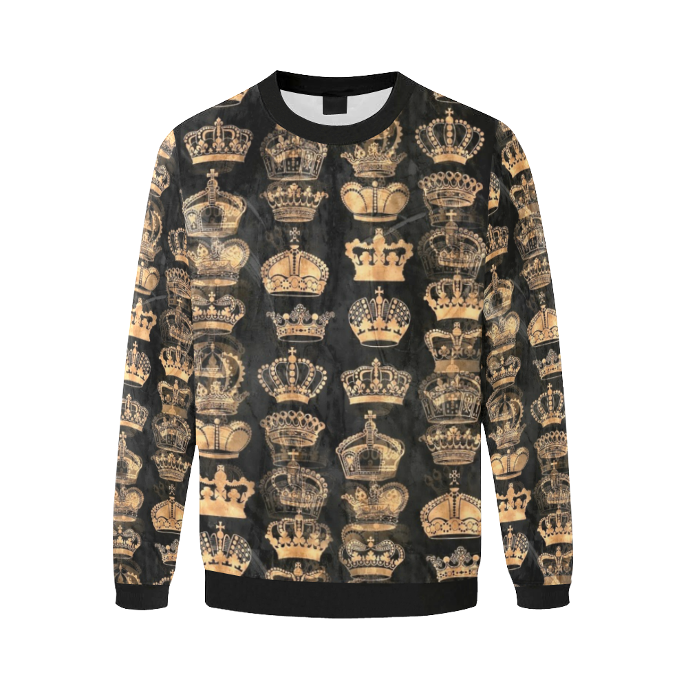 Royal Krone by Artdream Men's Oversized Fleece Crew Sweatshirt/Large Size(Model H18)