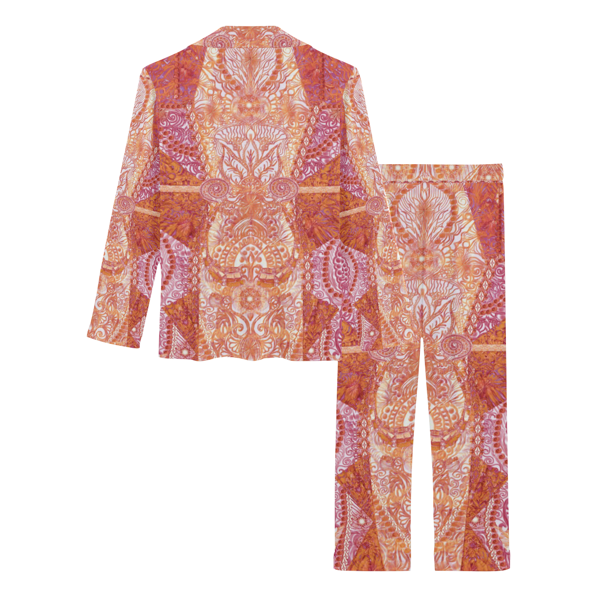 new fantaisy 1 red Women's Long Pajama Set
