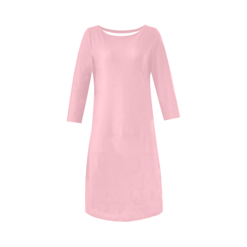color pink Round Collar Dress (D22)