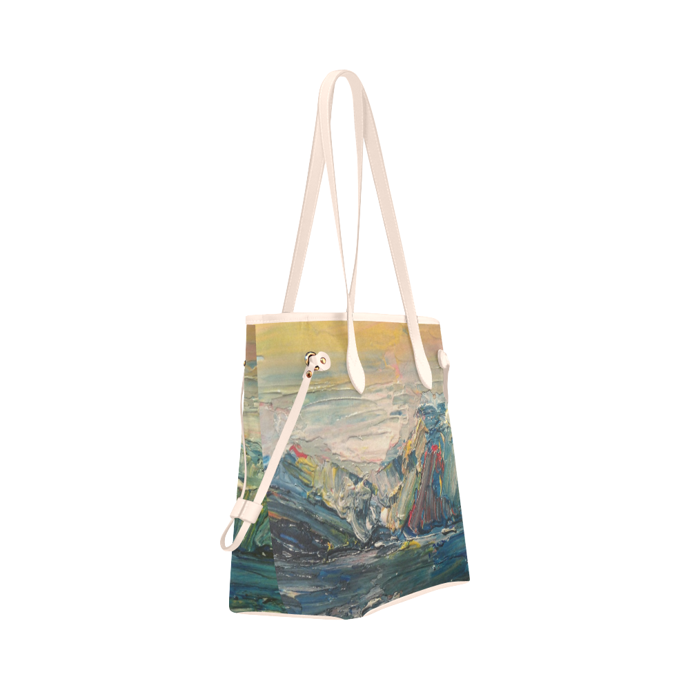 Mountains painting Clover Canvas Tote Bag (Model 1661)