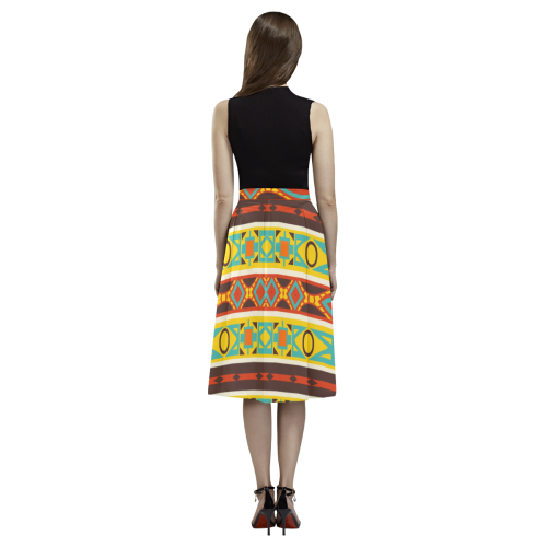 Ovals rhombus and squares Aoede Crepe Skirt (Model D16)
