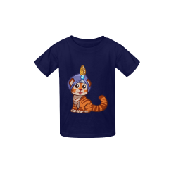 Gypsy Kitty Dark Blue Kid's  Classic T-shirt (Model T22)