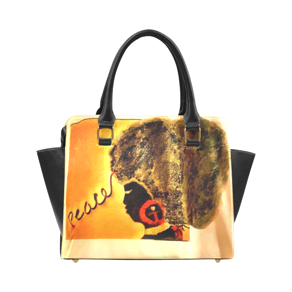 Afro Woman Handbag1 Rivet Shoulder Handbag (Model 1645)