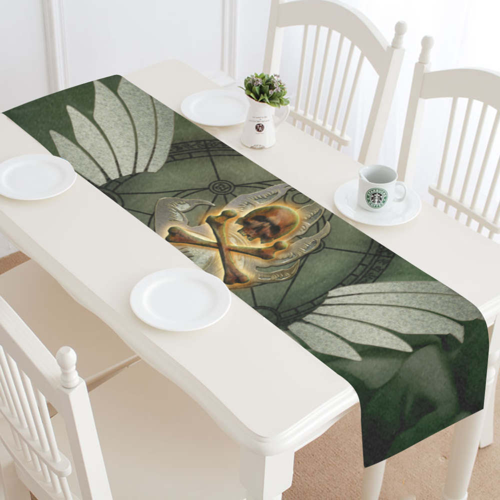 Skull in a hand Table Runner 16x72 inch