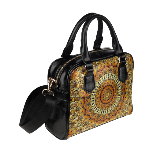 Paris Raven Leopard Love Metallic Shoulder Handbag (Model 1634)