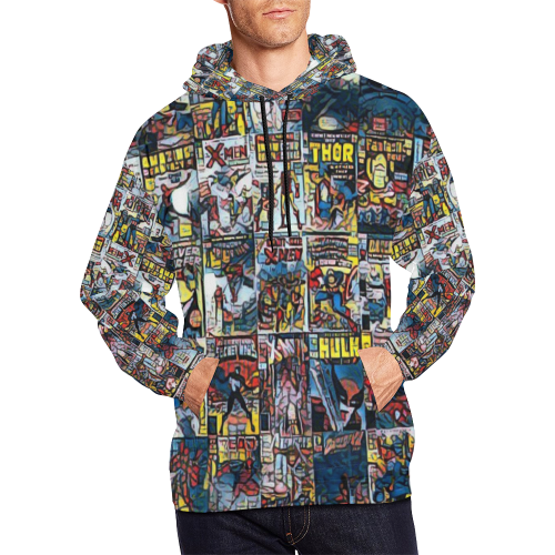 Comic Lover Hoodie BComics Colored MultiColored All Over Print Hoodie for Men/Large Size (USA Size) (Model H13)