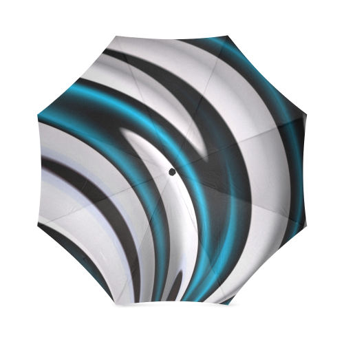 Blue White Black Fractal Art Foldable Umbrella (Model U01)