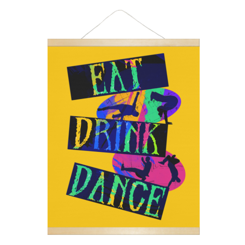 Break Dancing Colorful / Yellow Hanging Poster 16"x20"