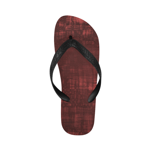 Red Grunge Flip Flops for Men/Women (Model 040)