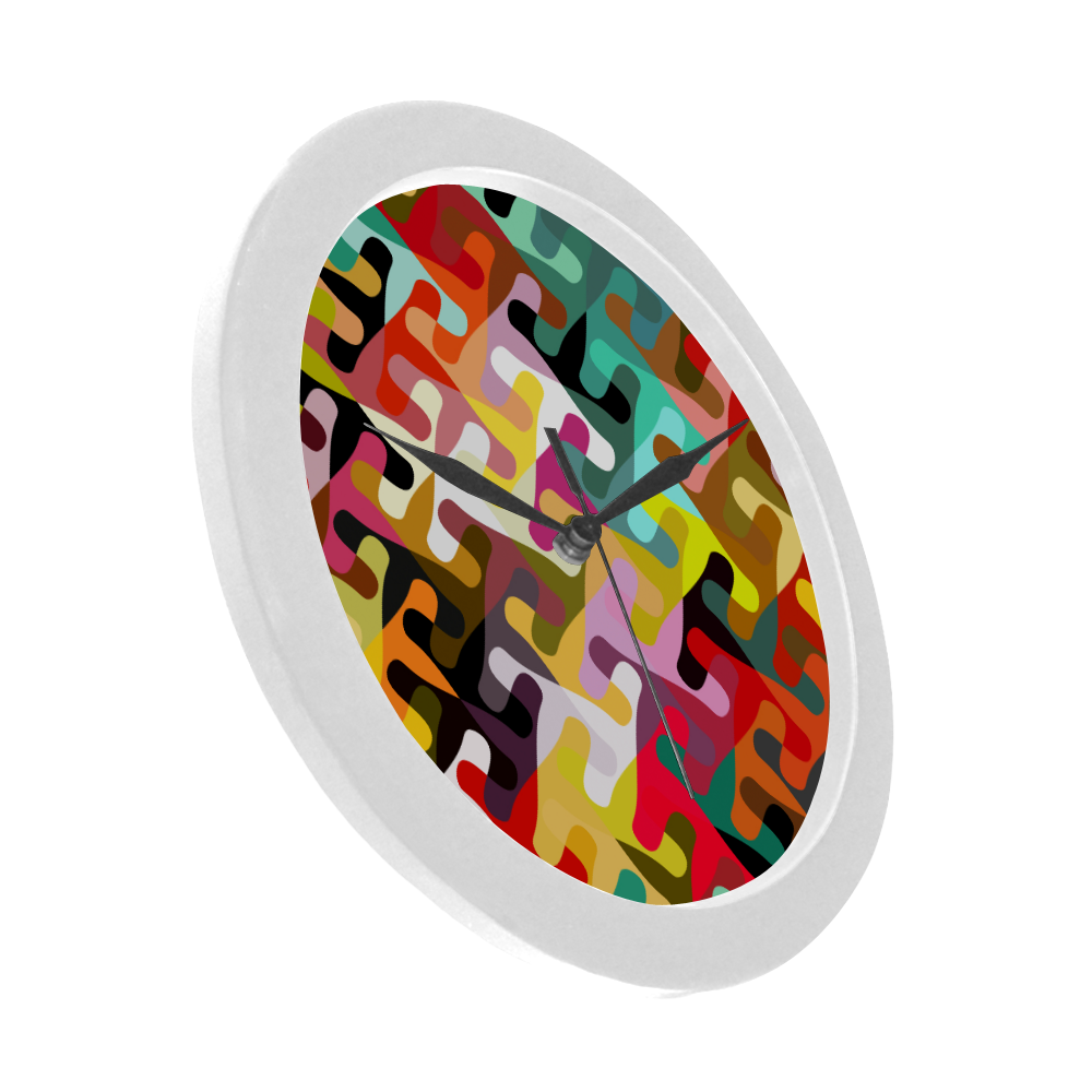 Colorful shapes Circular Plastic Wall clock
