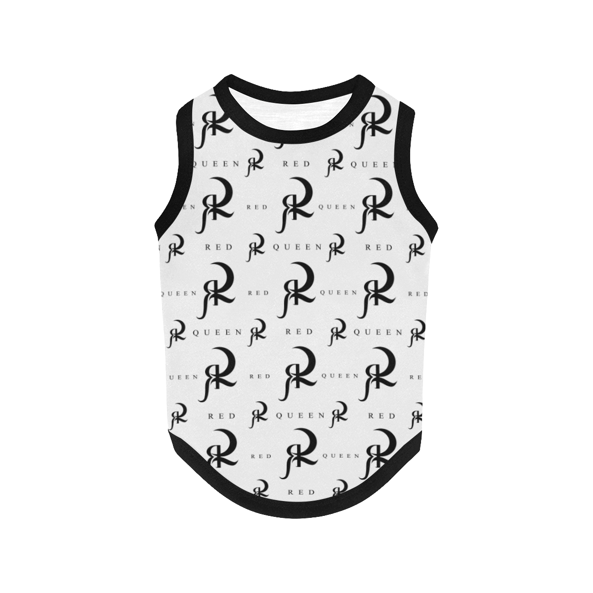 RED QUEEN BLACK SYMBOL LOGO ALL OVER PRINT WHITE All Over Print Pet Tank Top