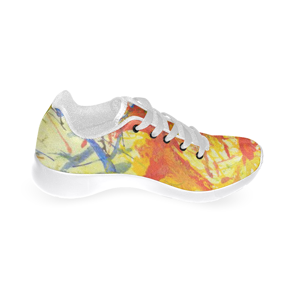 aflame with flower art Women's Running Shoes/Large Size (Model 020)