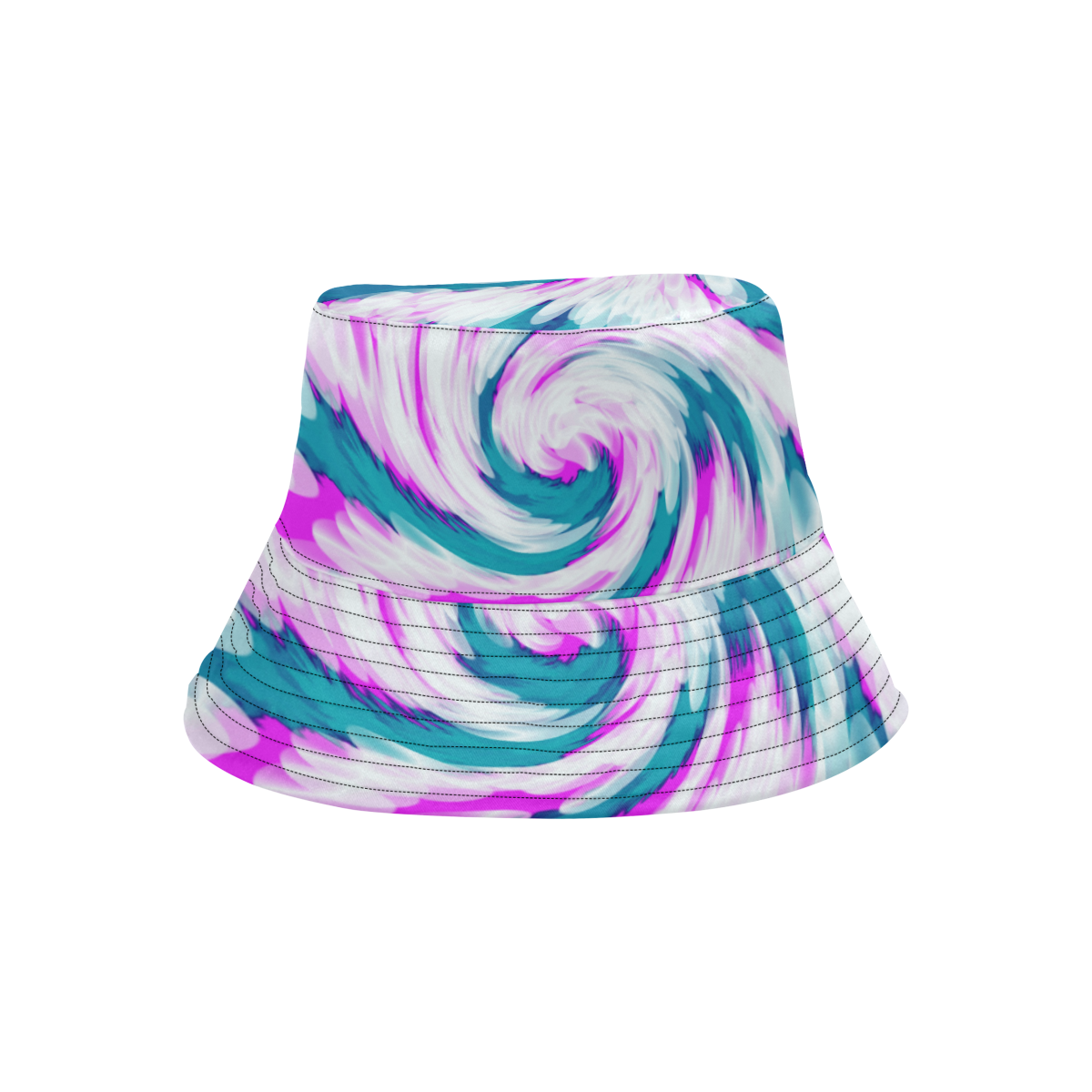 Turquoise Pink Tie Dye Swirl Abstract All Over Print Bucket Hat