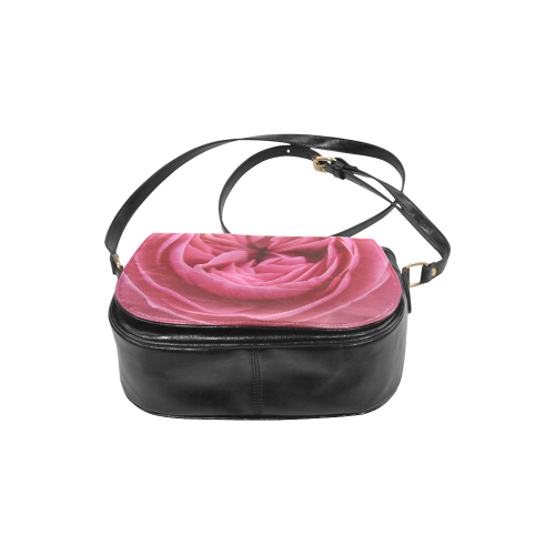 Rose Fleur Macro Classic Saddle Bag/Large (Model 1648)