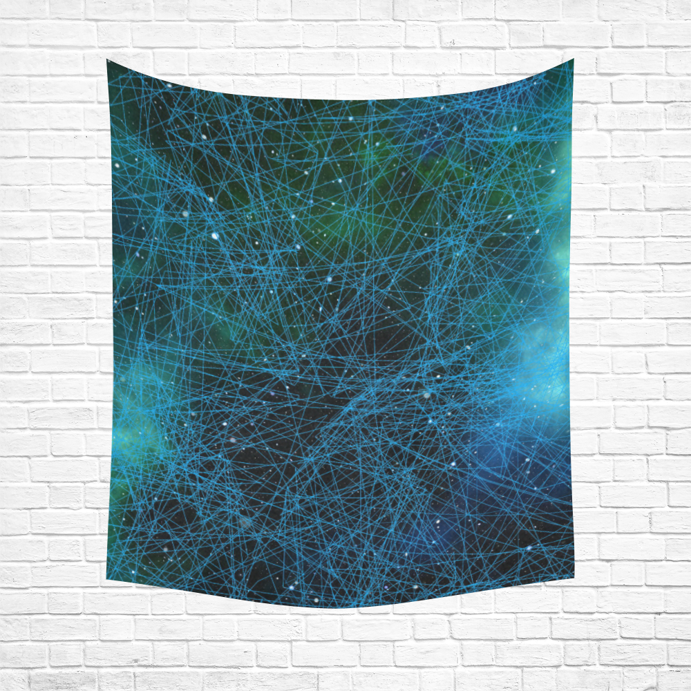 System Network Connection Cotton Linen Wall Tapestry 51"x 60"