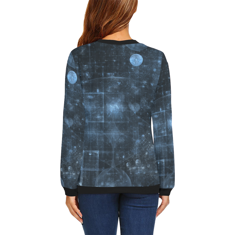 Cosmos All Over Print Crewneck Sweatshirt for Women (Model H18)