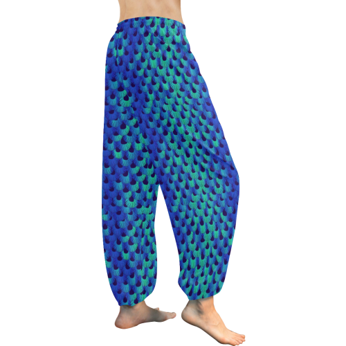 Blue Teal Mermaid Women's All Over Print Harem Pants (Model L18)