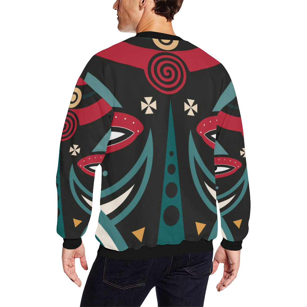 massai warrior All Over Print Crewneck Sweatshirt for Men (Model H18)