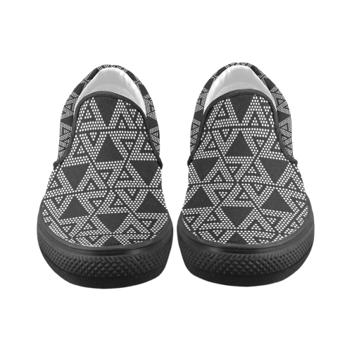 Polka Dots Party Men's Unusual Slip-on Canvas Shoes (Model 019)