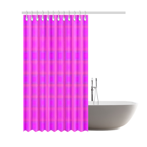 Pink golden multicolored multiple squares Shower Curtain 72"x84"