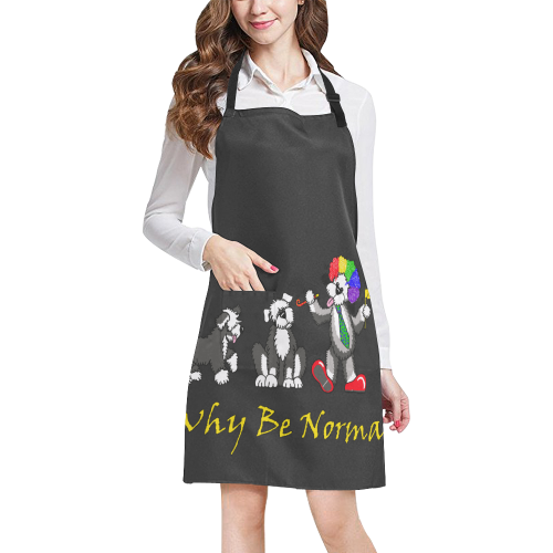 Y B Normal black All Over Print Apron