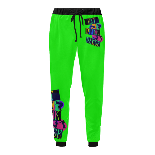 Break Dancing Colorful / Green Unisex All Over Print Sweatpants (Model L11)