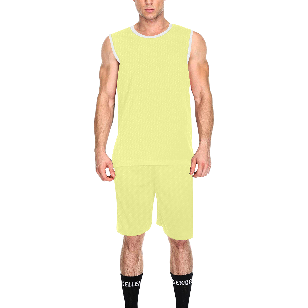 color canary yellow All Over Print Basketball Uniform