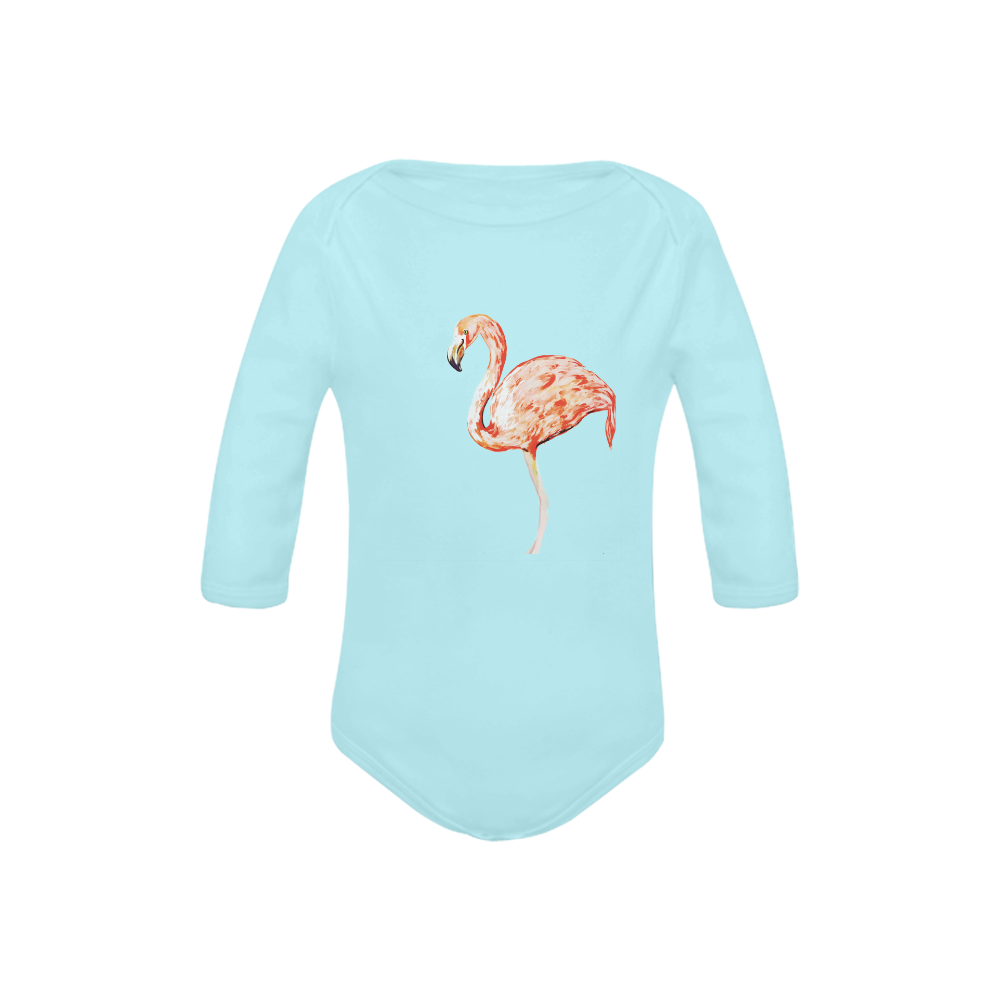 Flamingo Baby Powder Organic Long Sleeve One Piece (Model T27)