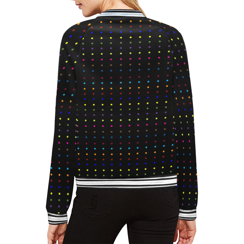 Dots & Colors Modern, Colorful pattern design All Over Print Bomber Jacket for Women (Model H21)