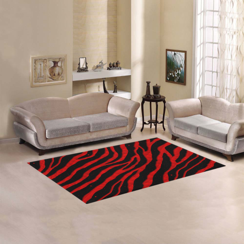 Ripped SpaceTime Stripes - Red Area Rug 5'x3'3''